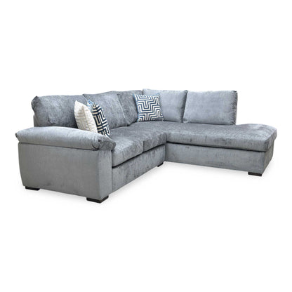 ‘Salerno’ Grey Fabric Right Hand Facing Corner Chaise Sofa Very.com