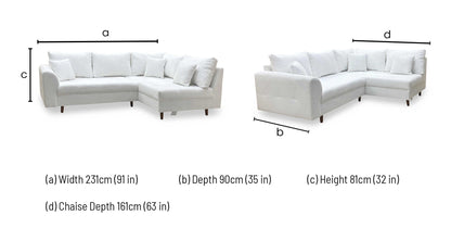 ‘Rune’ Natural Boucle Fabric Right Hand Facing Corner Chaise Sofa Very.com