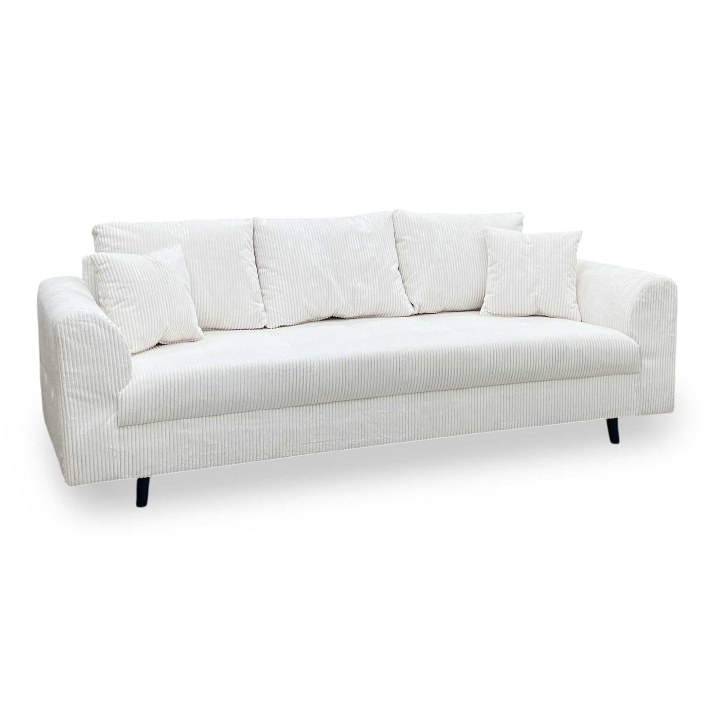‘Rune' White Cord Fabric 3 Seater Sofa Very.com