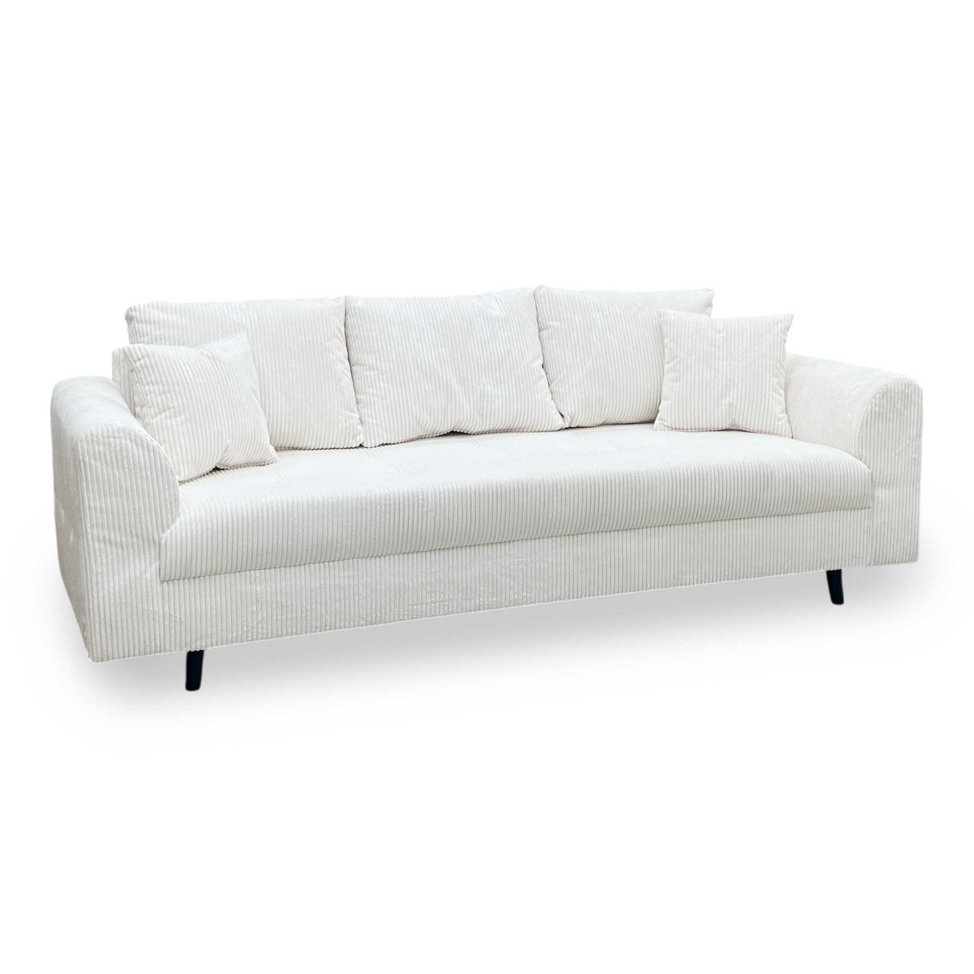 ‘Rune' White Cord Fabric 3 Seater Sofa Very.com