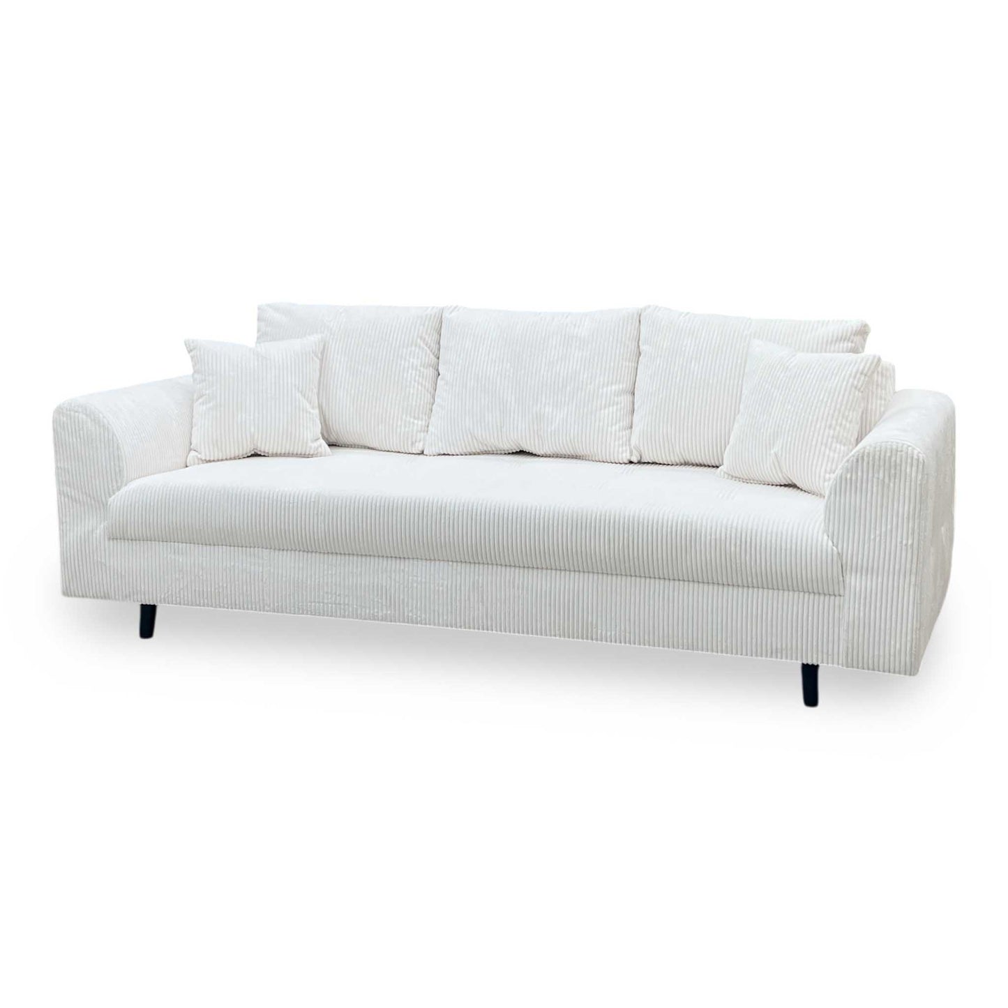 ‘Rune' White Cord Fabric 3 Seater Sofa Very.com