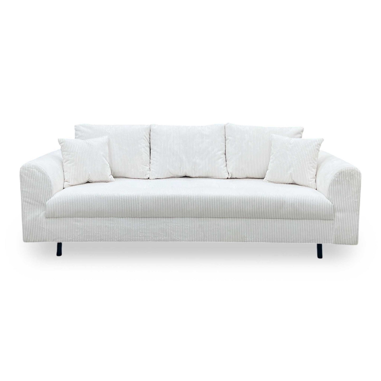 ‘Rune' White Cord Fabric 3 Seater Sofa Very.com