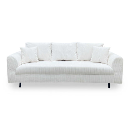 ‘Rune' White Cord Fabric 3 Seater Sofa Very.com