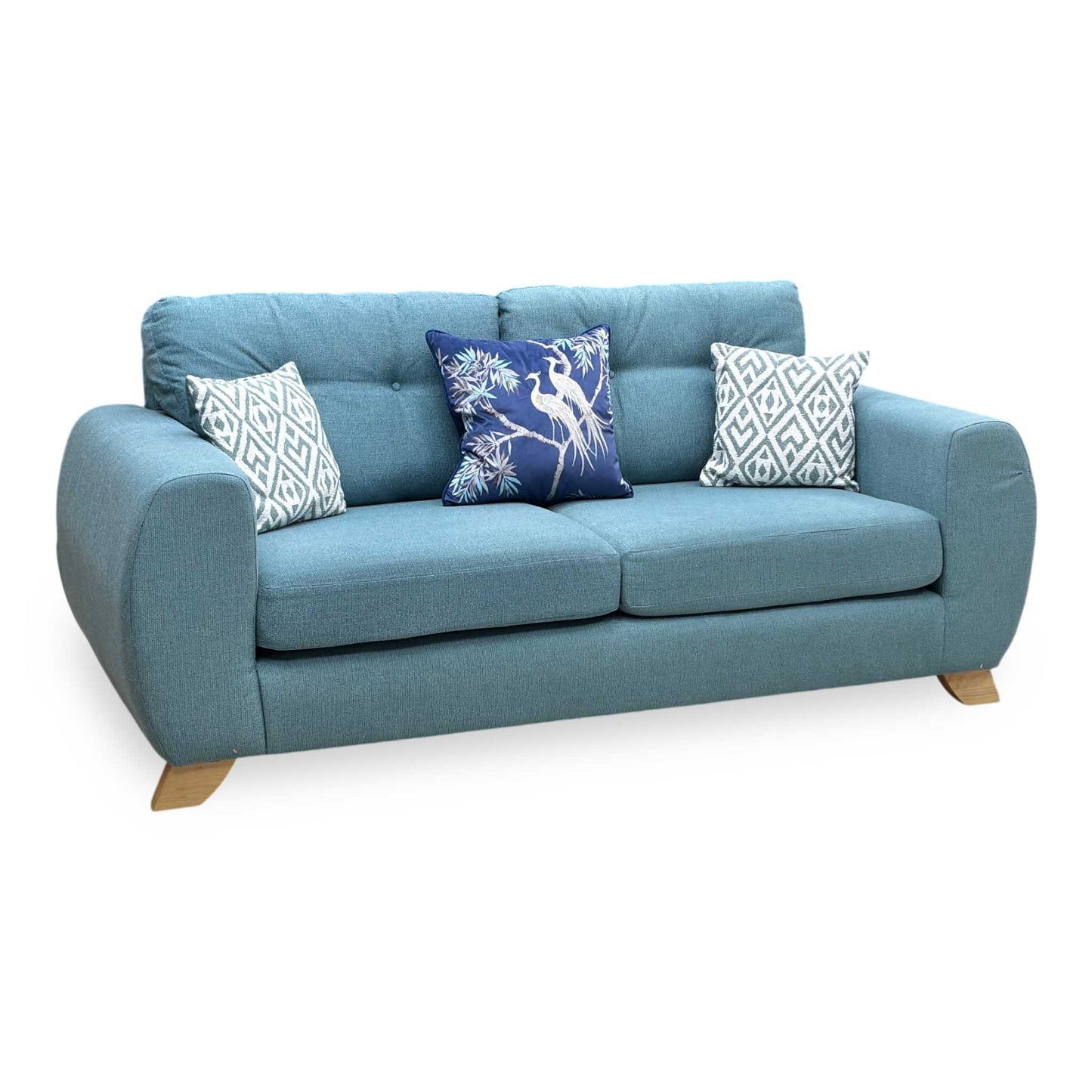 ‘Prent’ Teal Fabric 3 Seater Sofa Very.com