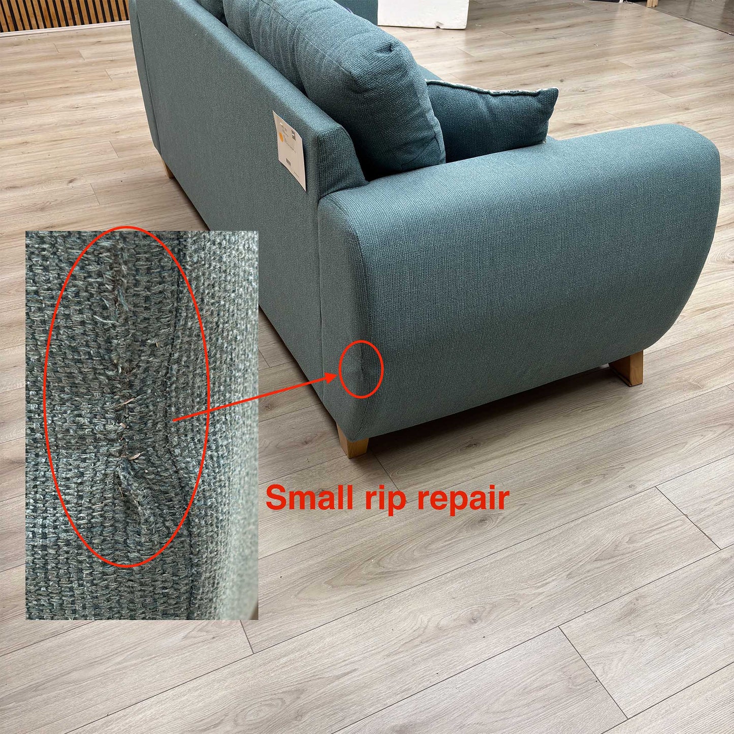 ‘Prent’ Teal Fabric 3 Seater Sofa Very.com