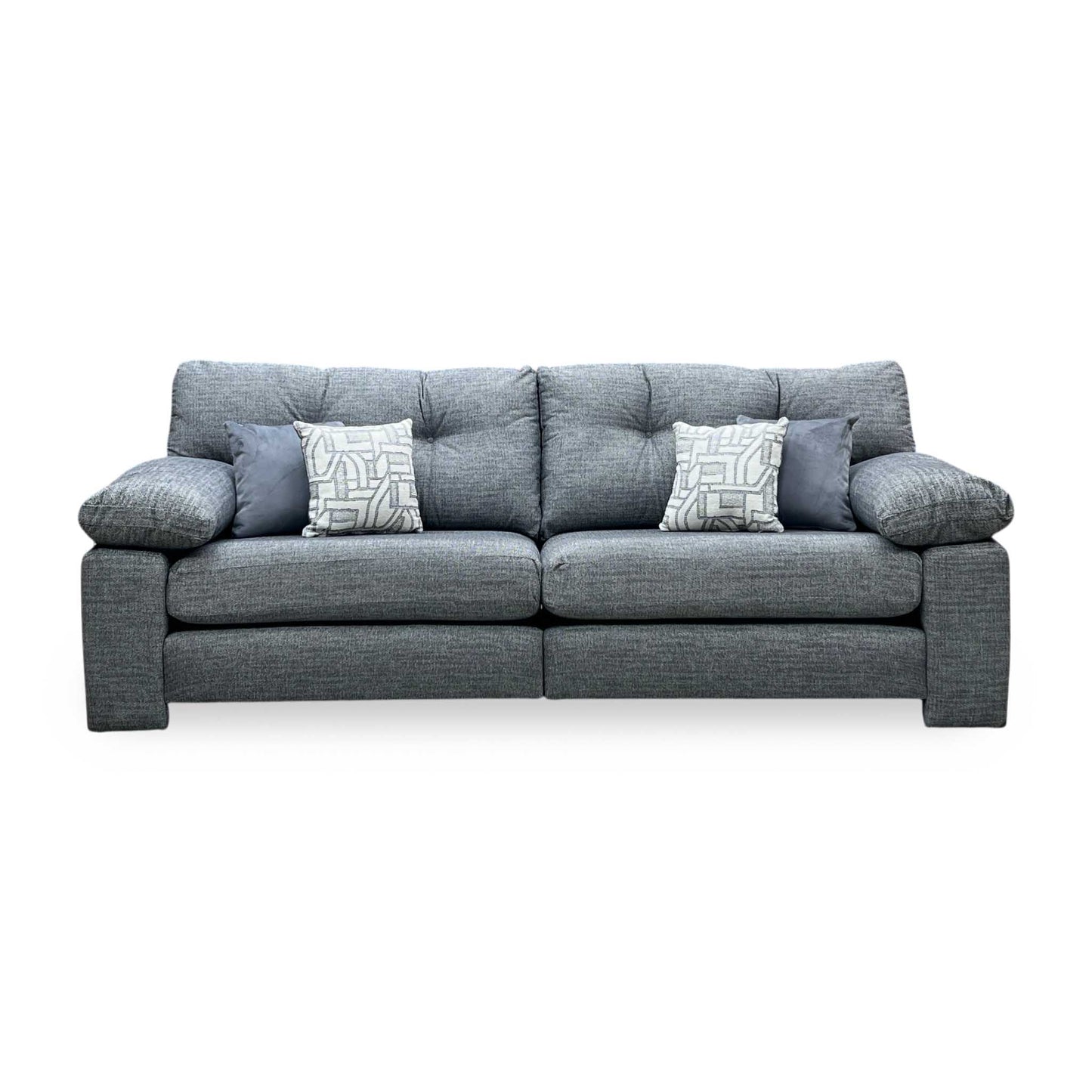 ‘Megan’ Grey Fabric 4 Seater Split Frame Sofa Very.com