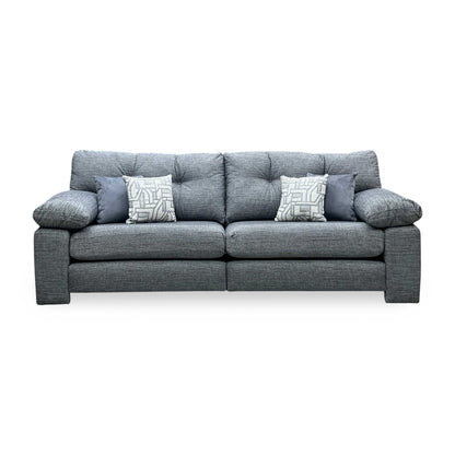 ‘Megan’ Grey Fabric 4 Seater Split Frame Sofa Very.com
