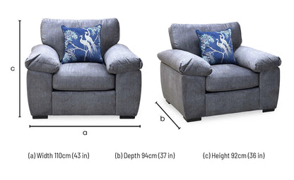 ‘Eliza’ Grey Fabric Armchair Very.com