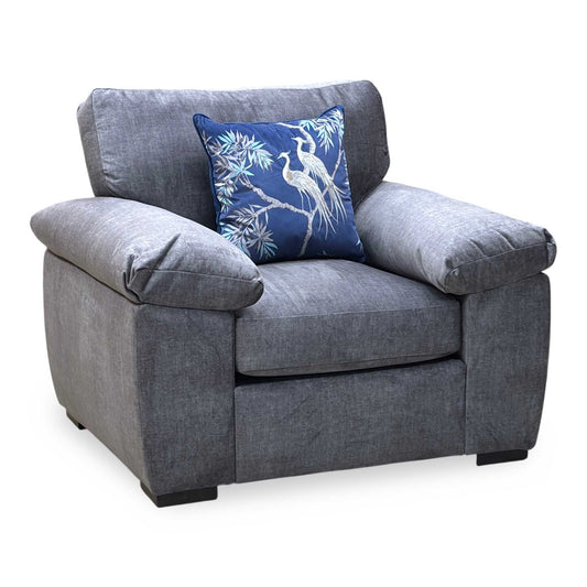 ‘Eliza’ Grey Fabric Armchair Very.com