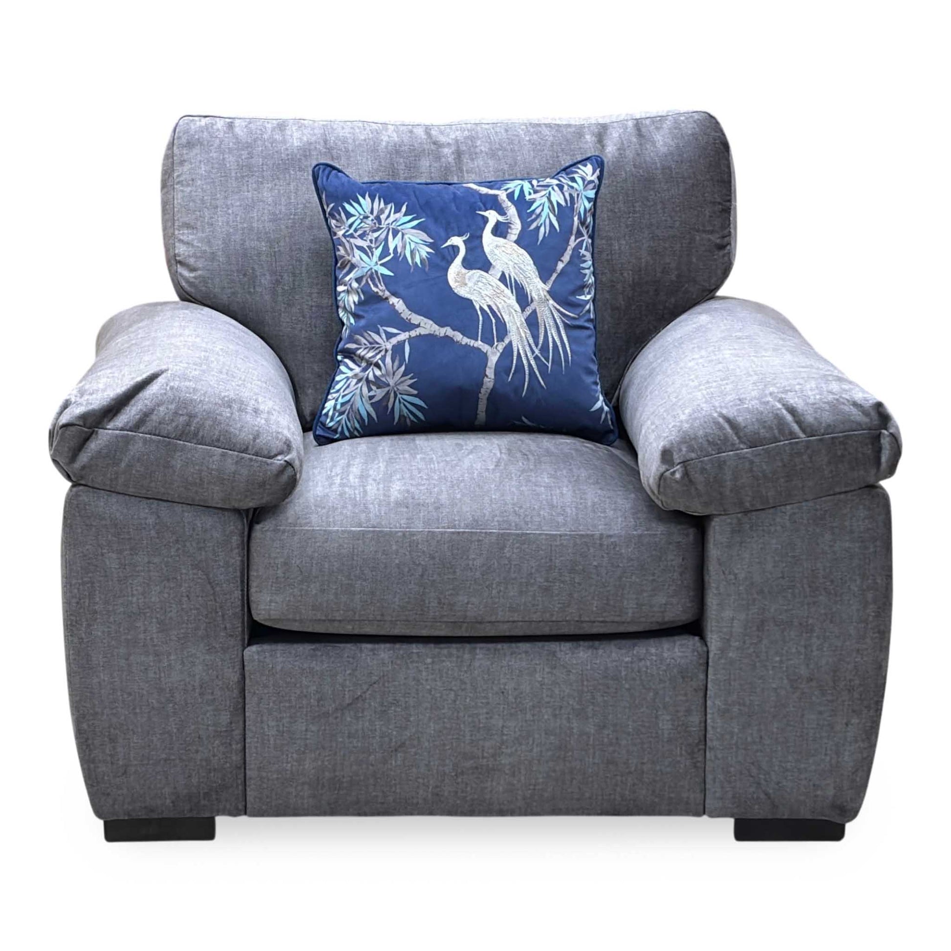 ‘Eliza’ Grey Fabric Armchair Very.com