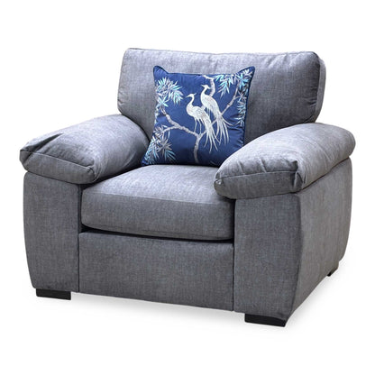 ‘Eliza’ Grey Fabric Armchair Very.com