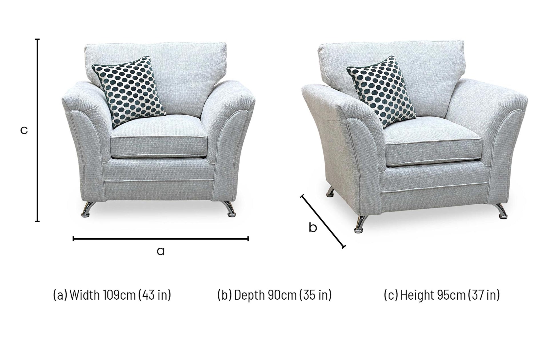 ‘Dury’ Silver Chunky Weave Fabric Armchair Very.com