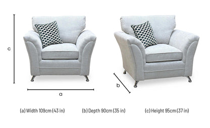 ‘Dury’ Silver Chunky Weave Fabric Armchair Very.com