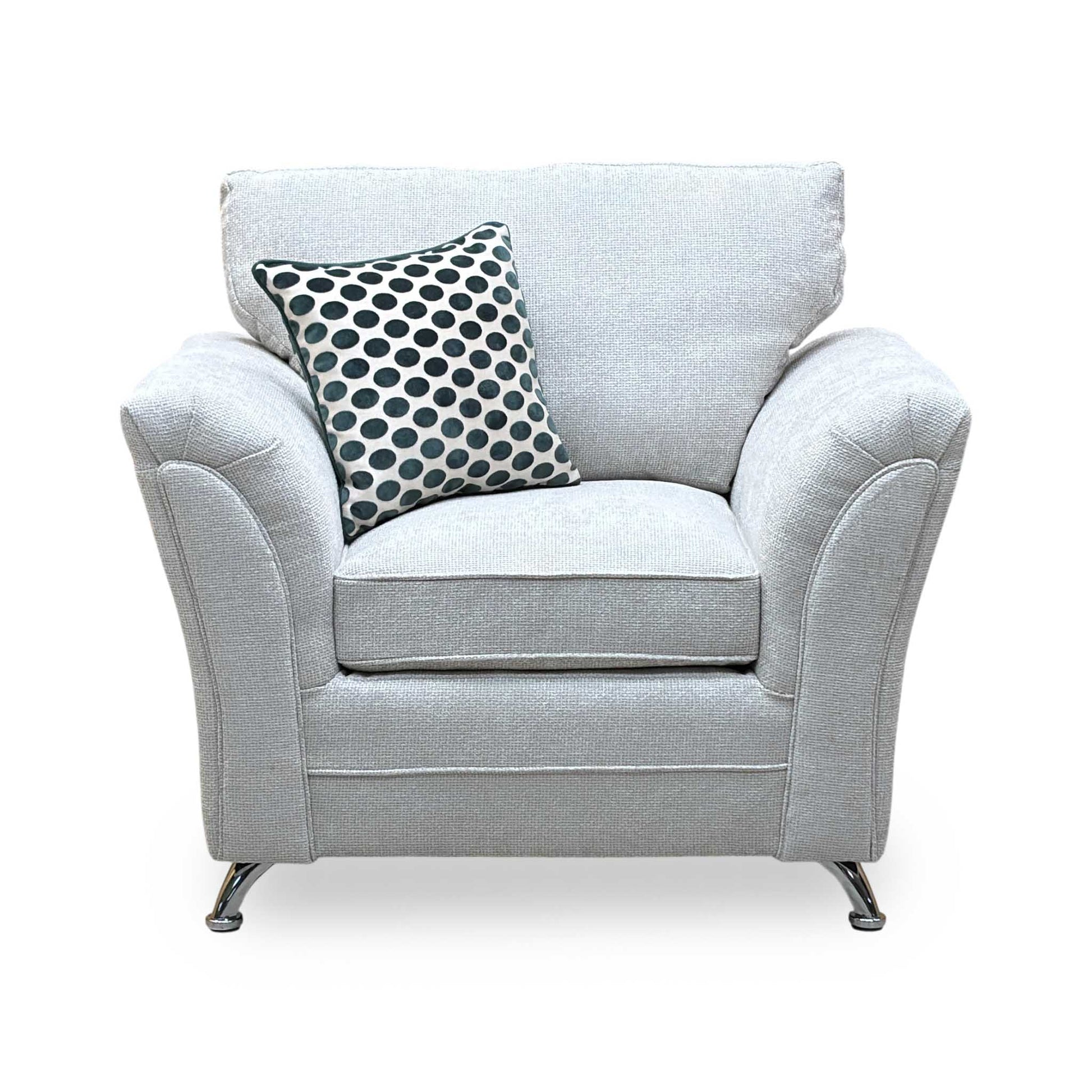 ‘Dury’ Silver Chunky Weave Fabric Armchair Very.com