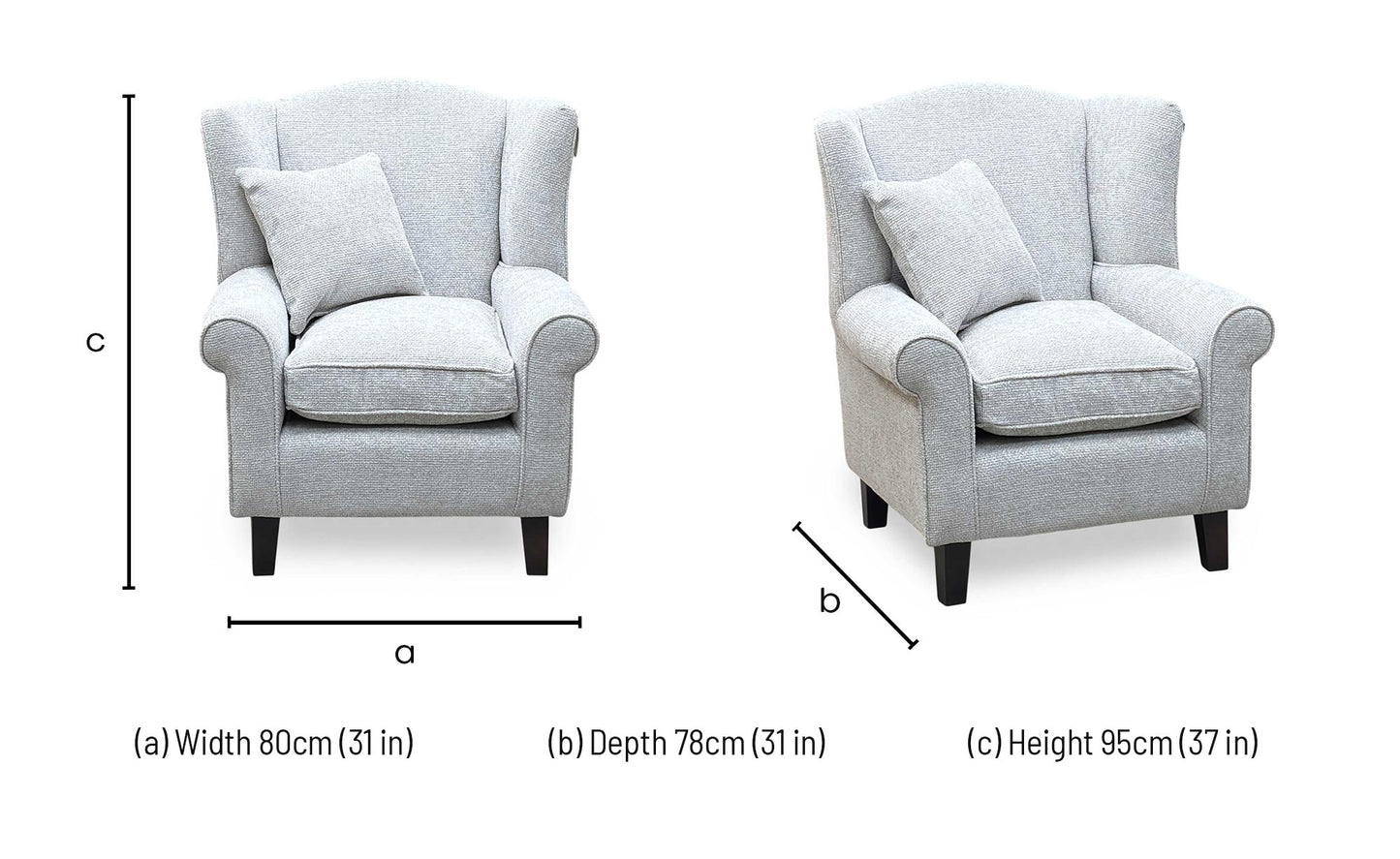 ‘Denton’ Natural Chunky Weave Fabric Wing Chair Very.com