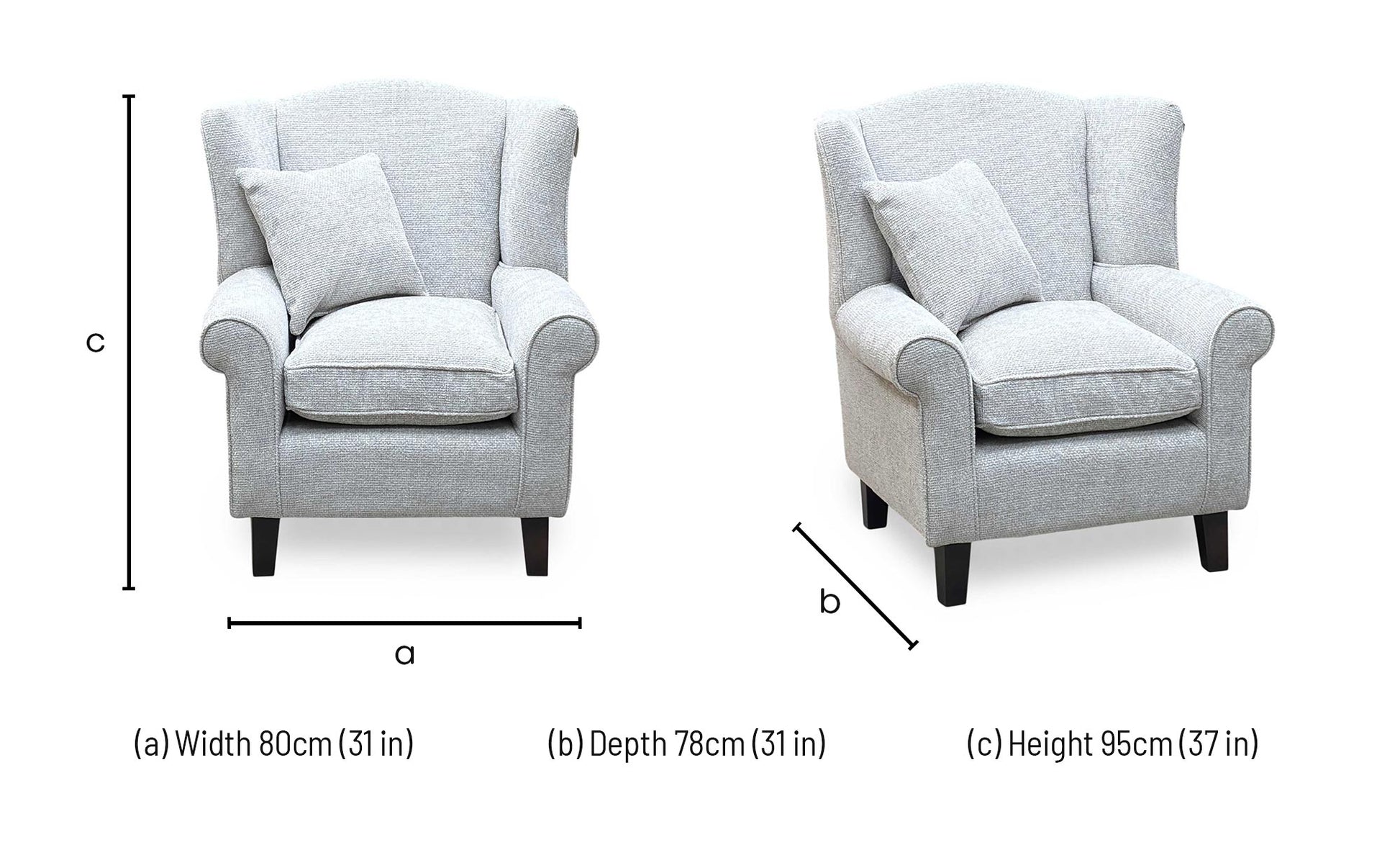 ‘Denton’ Natural Chunky Weave Fabric Wing Chair Very.com