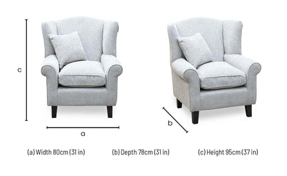 ‘Denton’ Natural Chunky Weave Fabric Wing Chair Very.com