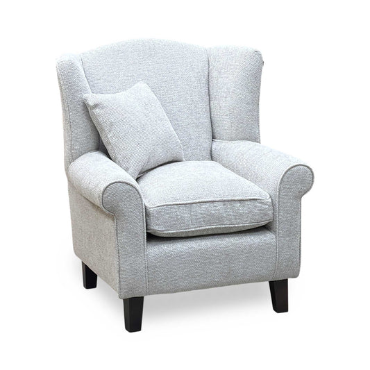 ‘Denton’ Natural Chunky Weave Fabric Wing Chair Very.com