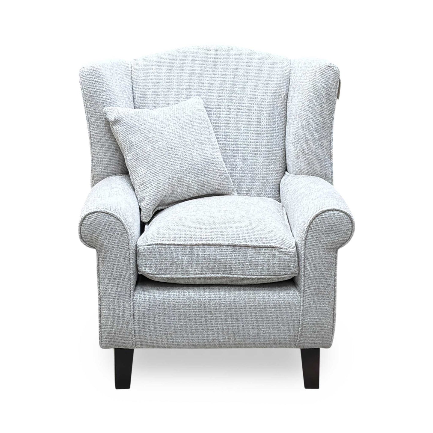‘Denton’ Natural Chunky Weave Fabric Wing Chair Very.com
