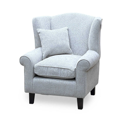 ‘Denton’ Natural Chunky Weave Fabric Wing Chair Very.com