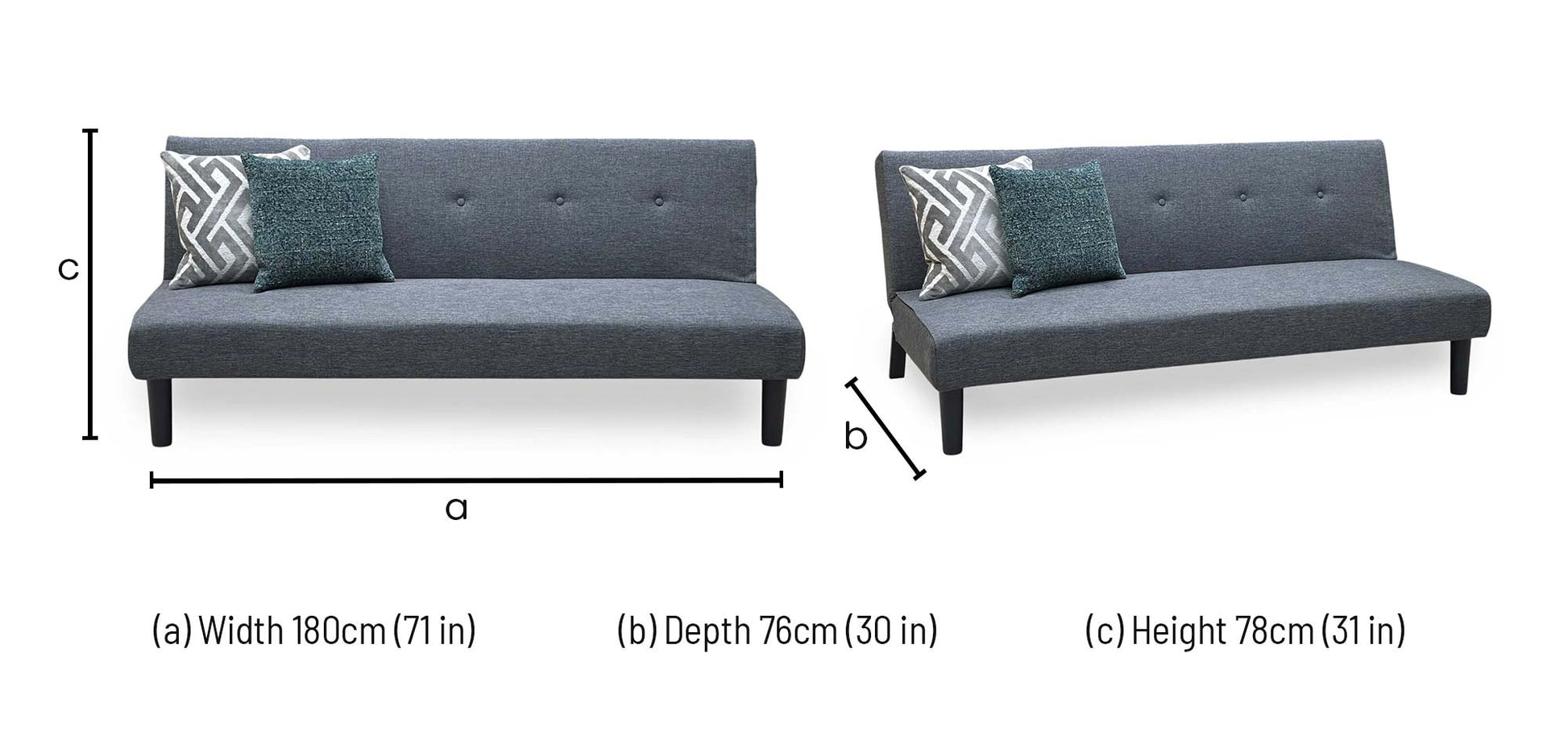 ‘Dax’ Dark Grey Fabric Sofa Bed Very.com