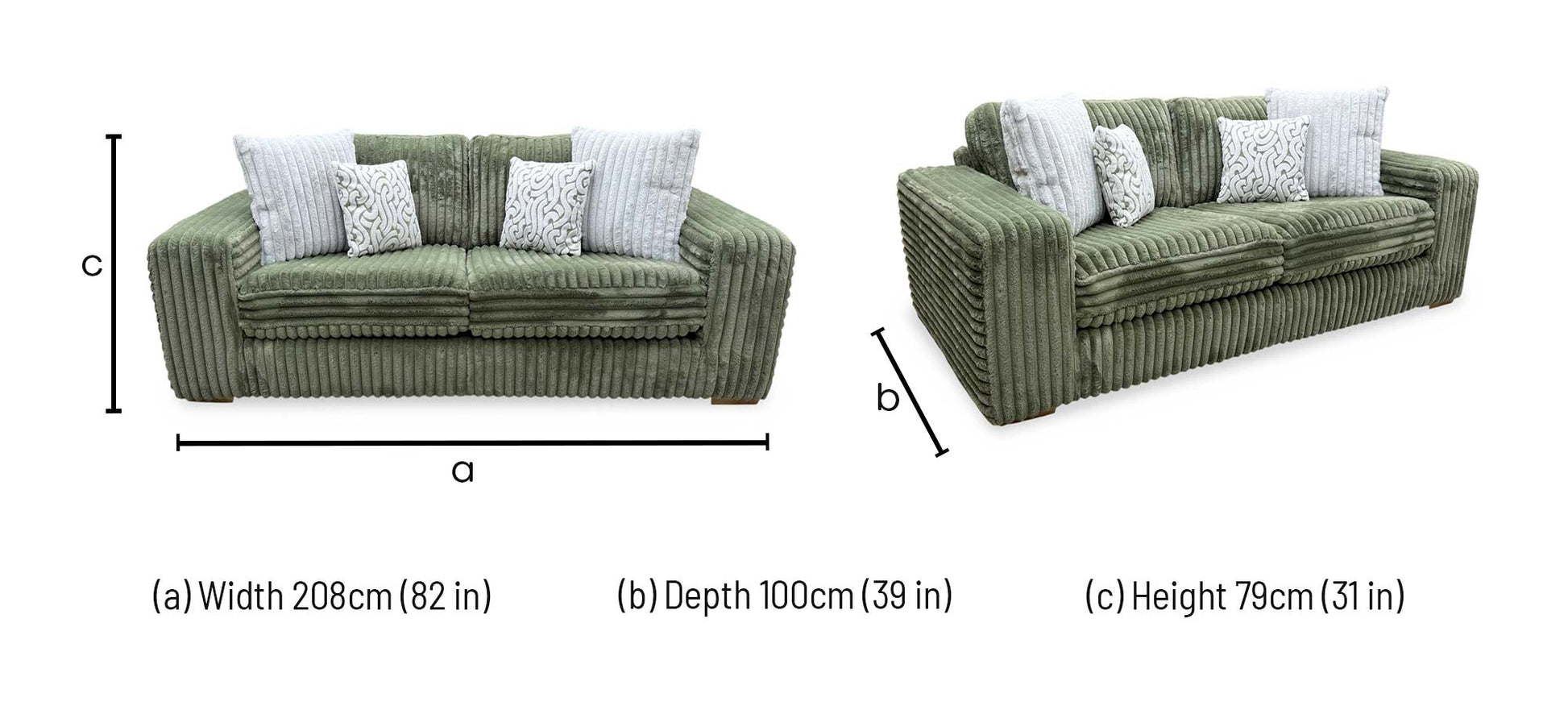 'Cosy' Olive Green Faux Fur Fabric 2 Seater Sofa Very.com