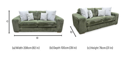 'Cosy' Olive Green Faux Fur Fabric 2 Seater Sofa Very.com