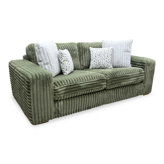 'Cosy' Olive Green Faux Fur Fabric 2 Seater Sofa Very.com