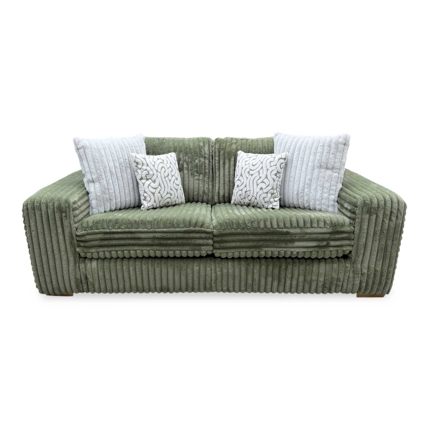 'Cosy' Olive Green Faux Fur Fabric 2 Seater Sofa Very.com