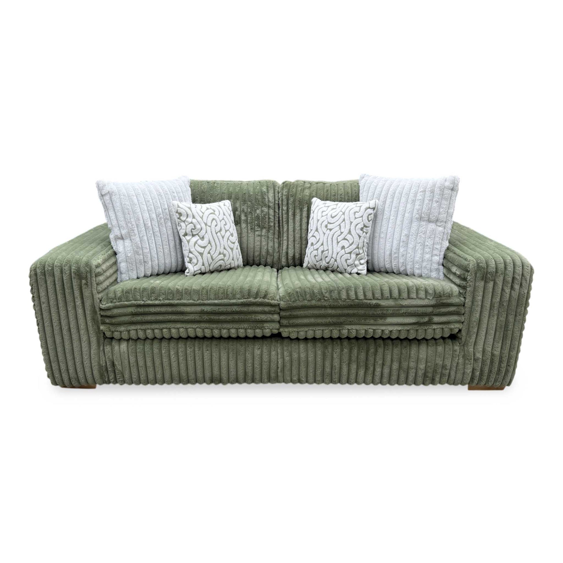 'Cosy' Olive Green Faux Fur Fabric 2 Seater Sofa Very.com