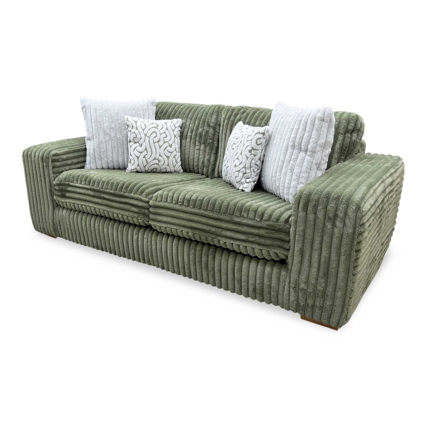 'Cosy' Olive Green Faux Fur Fabric 2 Seater Sofa Very.com