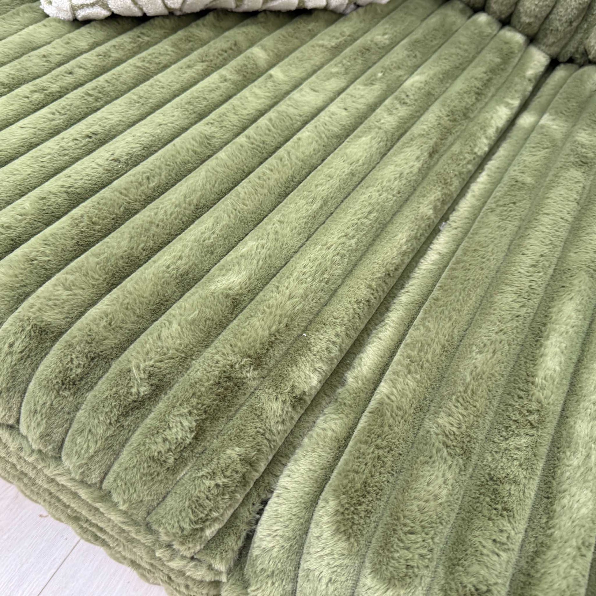 'Cosy' Olive Green Faux Fur Fabric 2 Seater Sofa Very.com