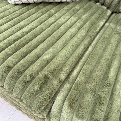 'Cosy' Olive Green Faux Fur Fabric 2 Seater Sofa Very.com
