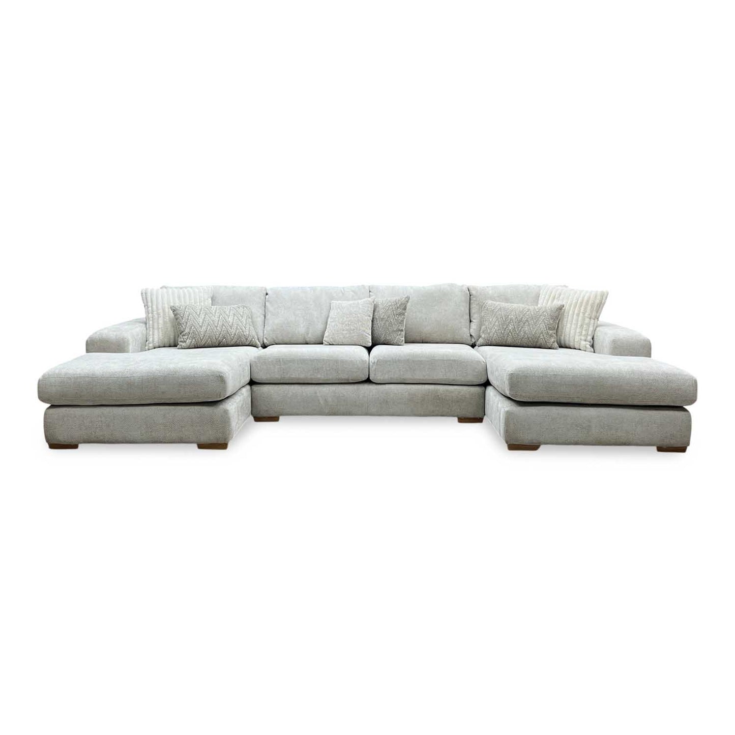 ‘Broadgate’ Stone Grey Fabric Large U-shape Modular Sofa Very.com