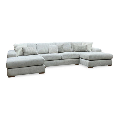 ‘Broadgate’ Stone Grey Fabric Large U-shape Modular Sofa Very.com