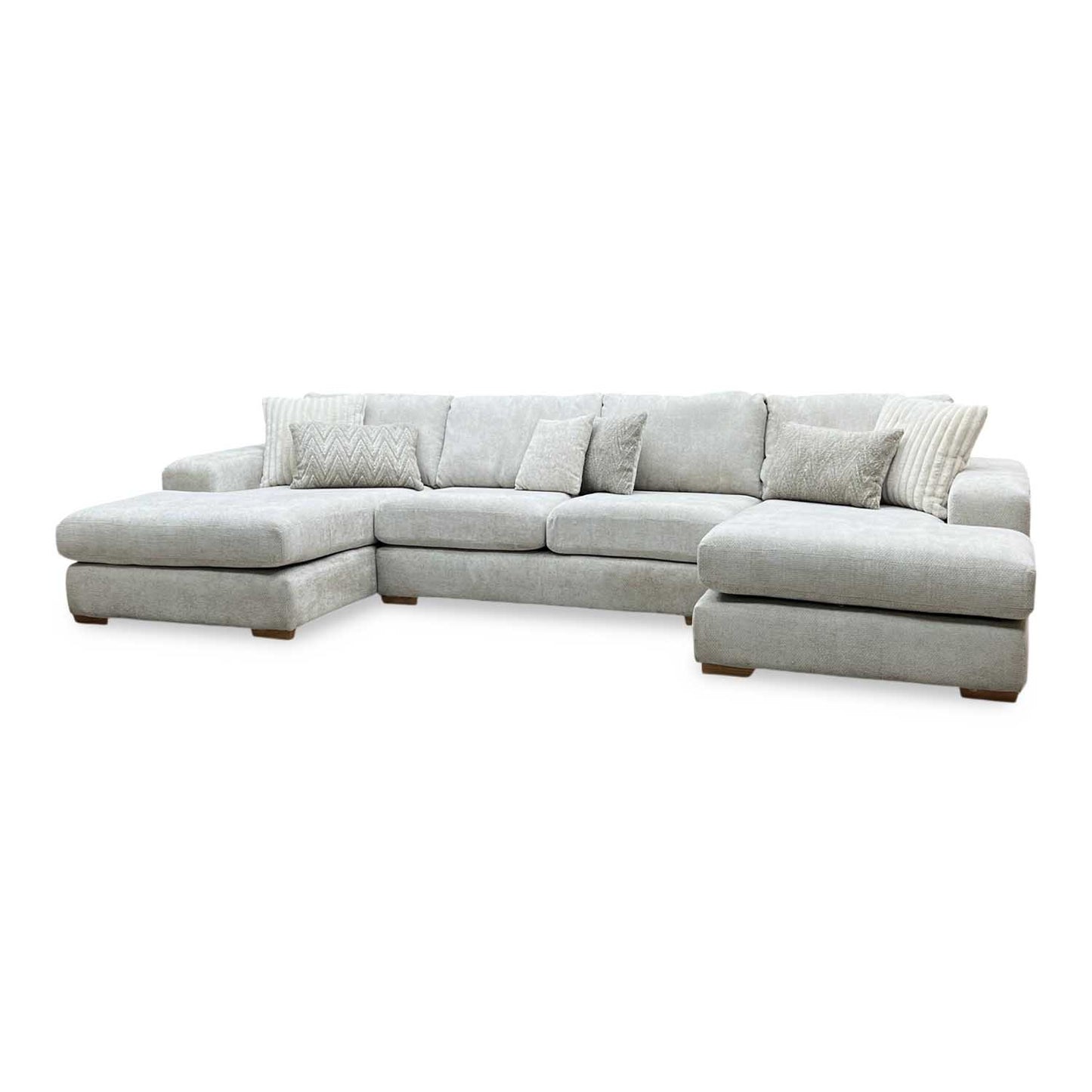 ‘Broadgate’ Stone Grey Fabric Large U-shape Modular Sofa Very.com