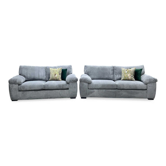 ‘Amalfi' Charcoal Grey Fabric Standard Back 3 + 2 Seater Sofa Very.com