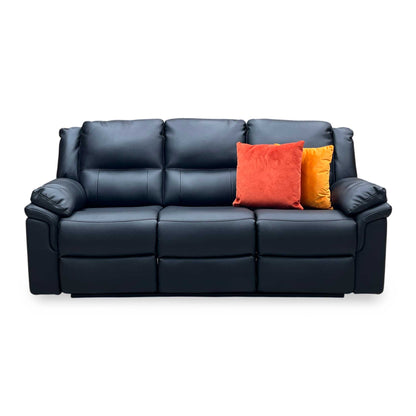 ‘Albion' Black Luxury Faux Leather 3 Seater High Back Manual Recliner Sofa Very.com