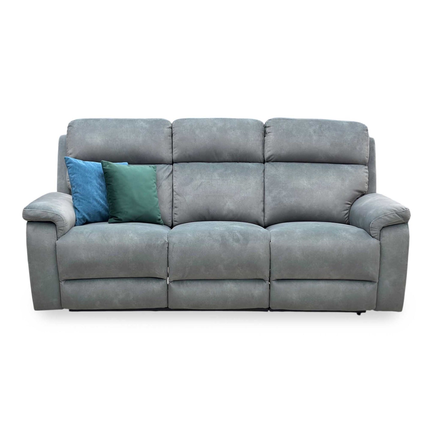 ‘Raven’ Dexter Moss Green Fabric 3 Seater Power Recliner Sofa Furniture Village