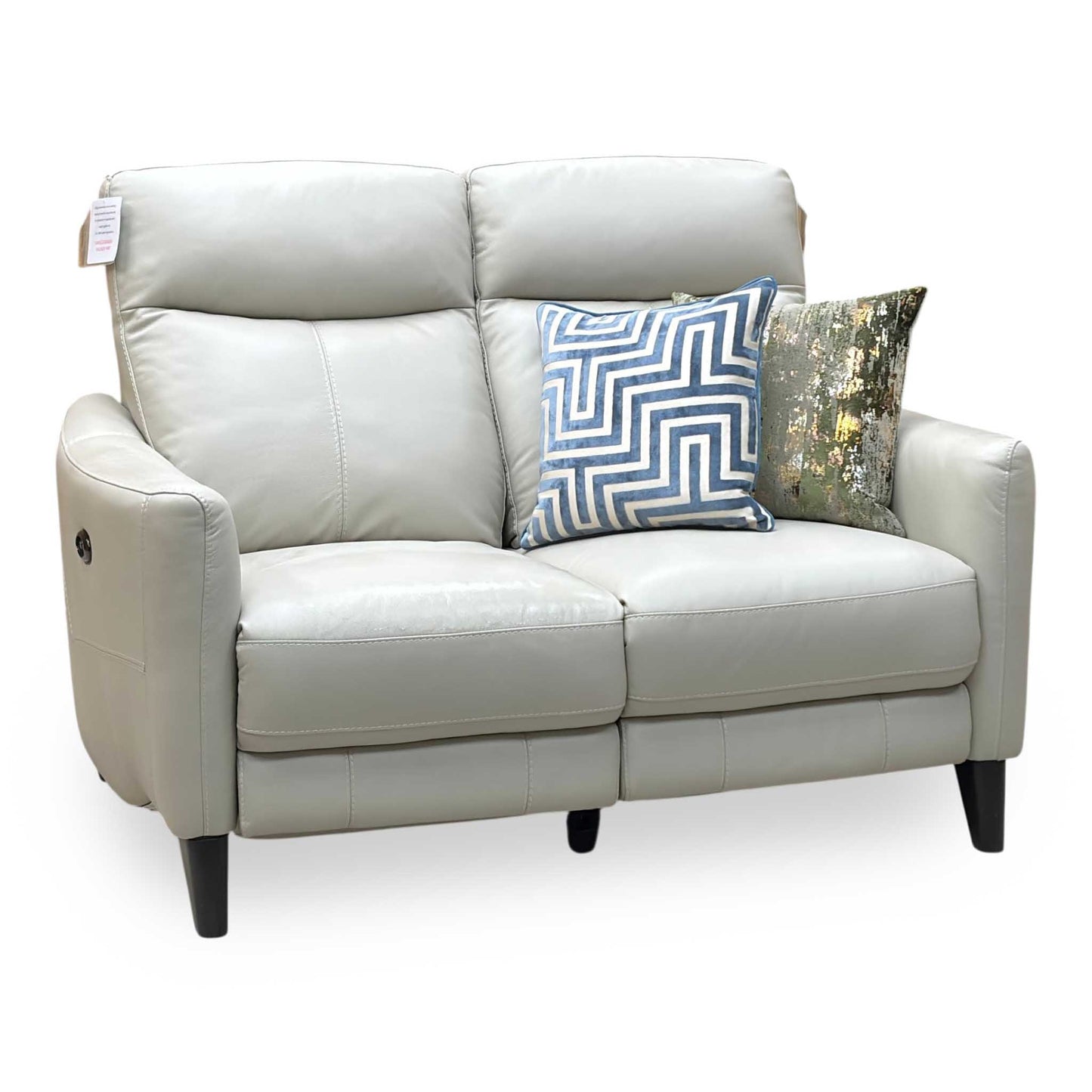 World of Leather Compact Collection ‘Petit’ Nc-862c Bisque Cream Leather 2 Seater Power Recliner Sofa Furniture Village