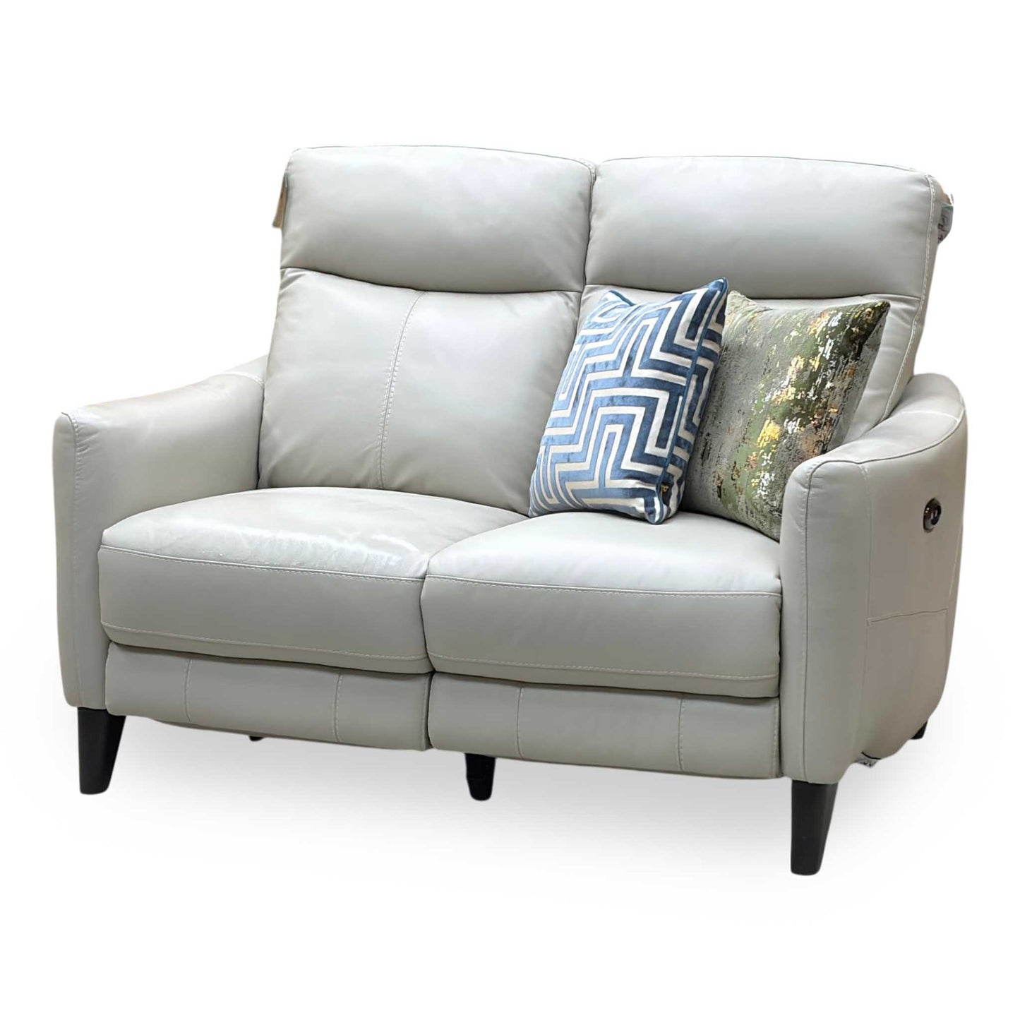 World of Leather Compact Collection ‘Petit’ Nc-862c Bisque Cream Leather 2 Seater Power Recliner Sofa Furniture Village