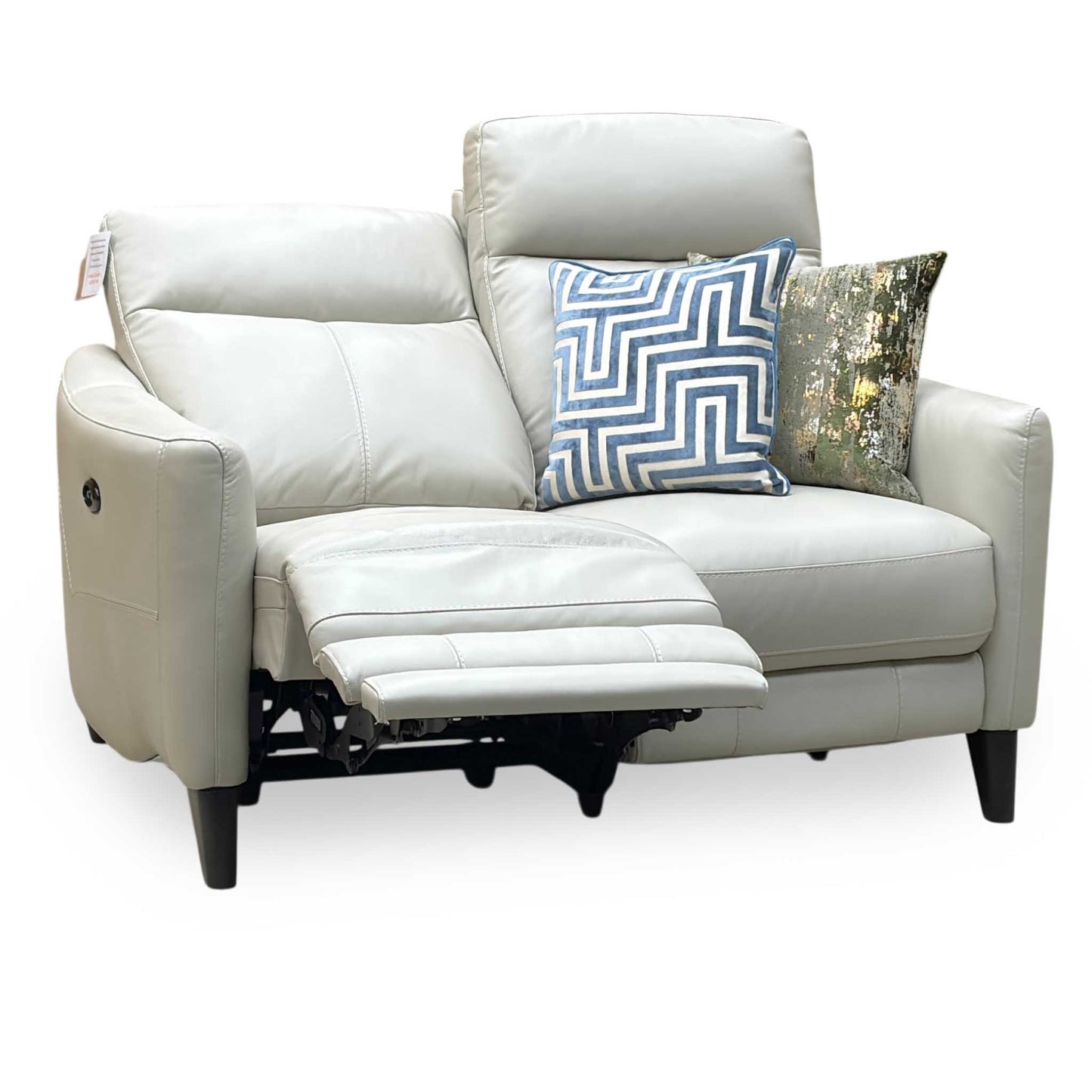 World of Leather Compact Collection ‘Petit’ Nc-862c Bisque Cream Leather 2 Seater Power Recliner Sofa Furniture Village