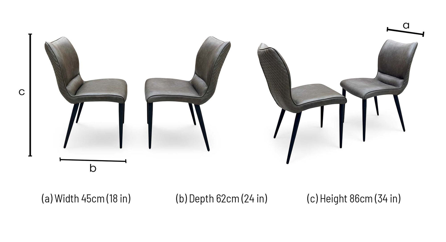 'Murcia' Antiqued Grey Fabric Dining Chairs - Set of 2 Furniture Village