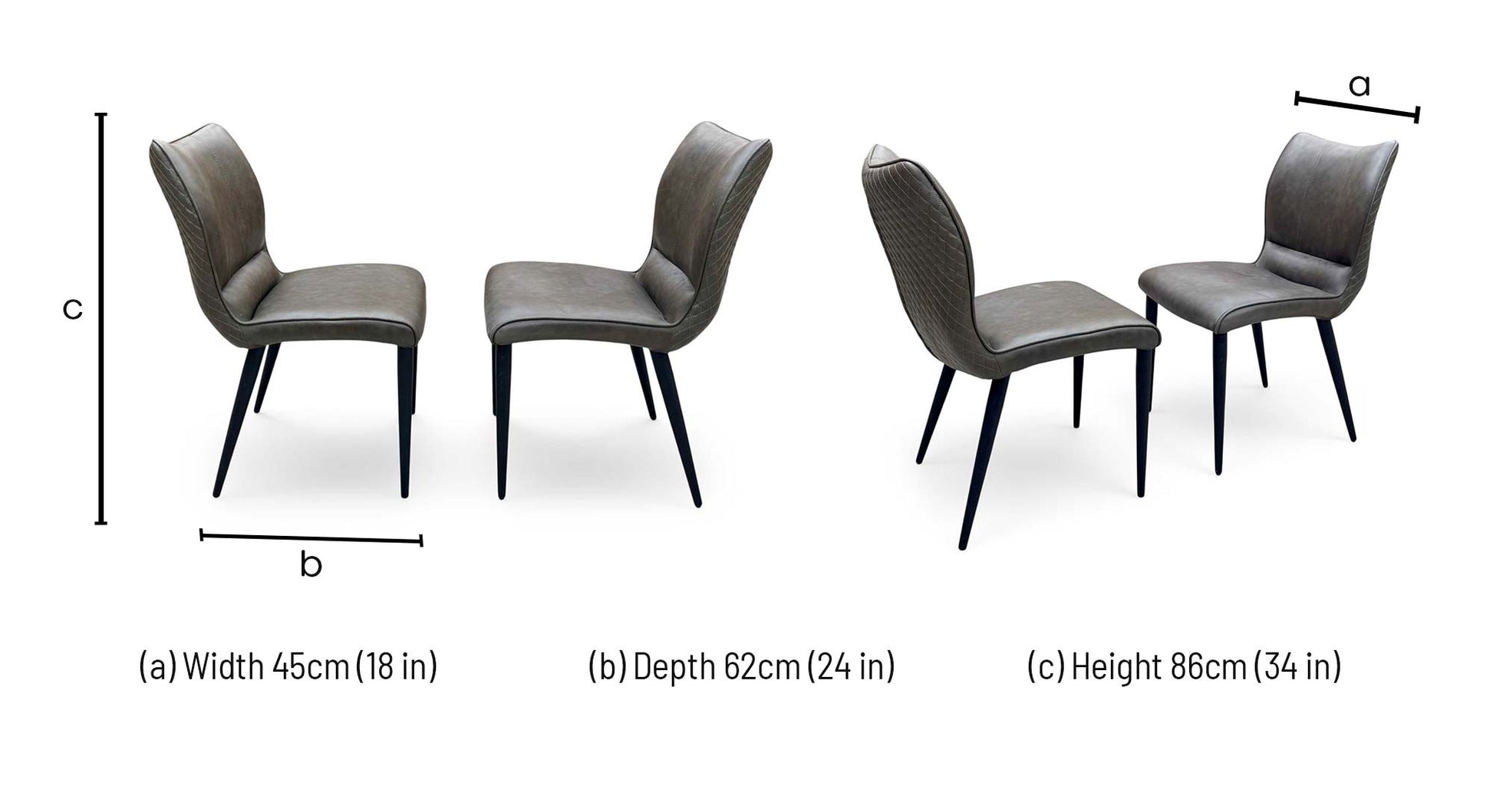 'Murcia' Antiqued Grey Fabric Dining Chairs - Set of 2 Furniture Village