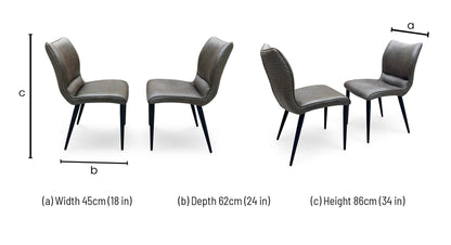 'Murcia' Antiqued Grey Fabric Dining Chairs - Set of 2 Furniture Village