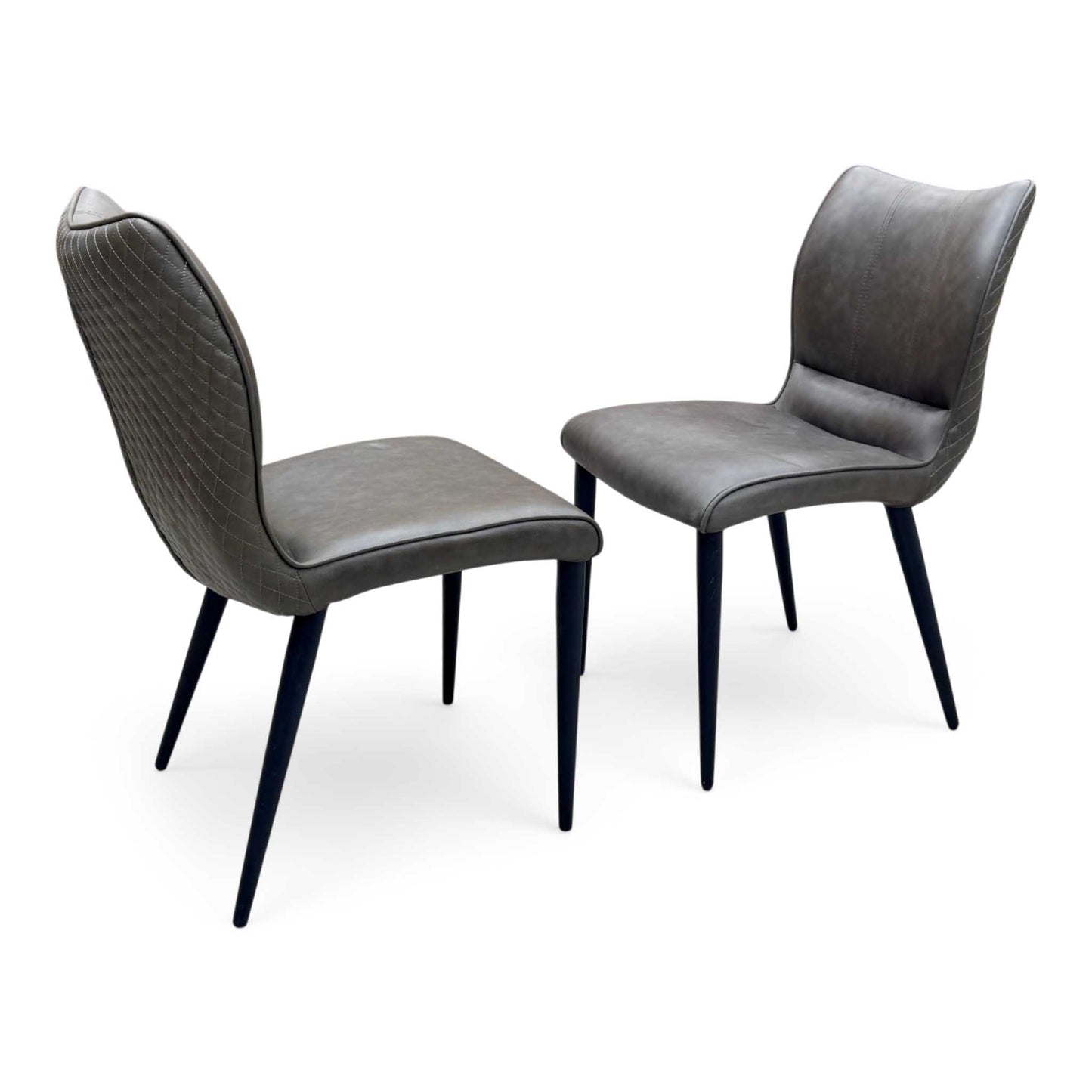 'Murcia' Antiqued Grey Fabric Dining Chairs - Set of 2 Furniture Village