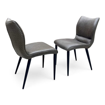 'Murcia' Antiqued Grey Fabric Dining Chairs - Set of 2 Furniture Village