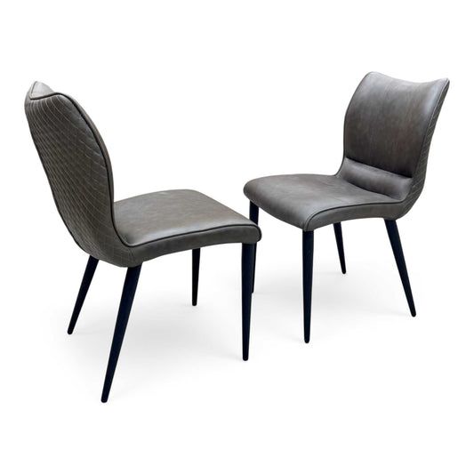 'Murcia' Antiqued Grey Fabric Dining Chairs - Set of 2 Furniture Village