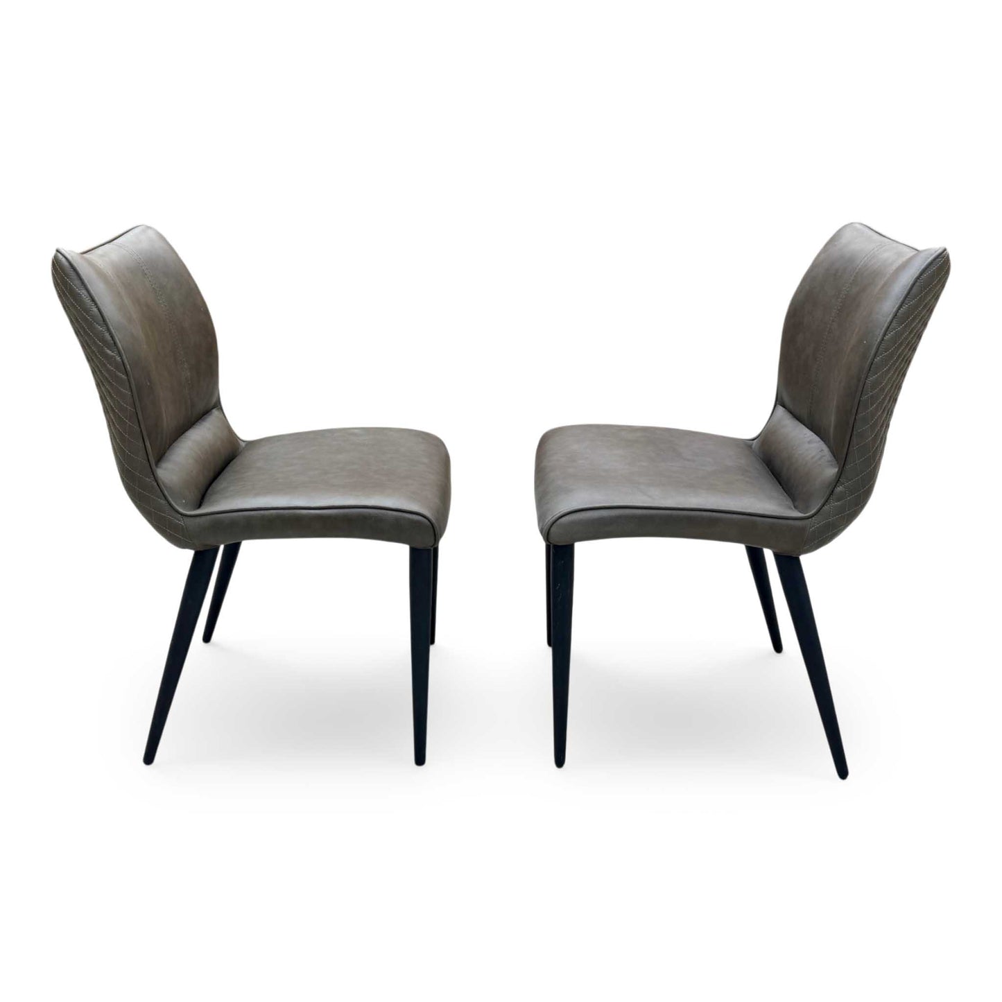 'Murcia' Antiqued Grey Fabric Dining Chairs - Set of 2 Furniture Village