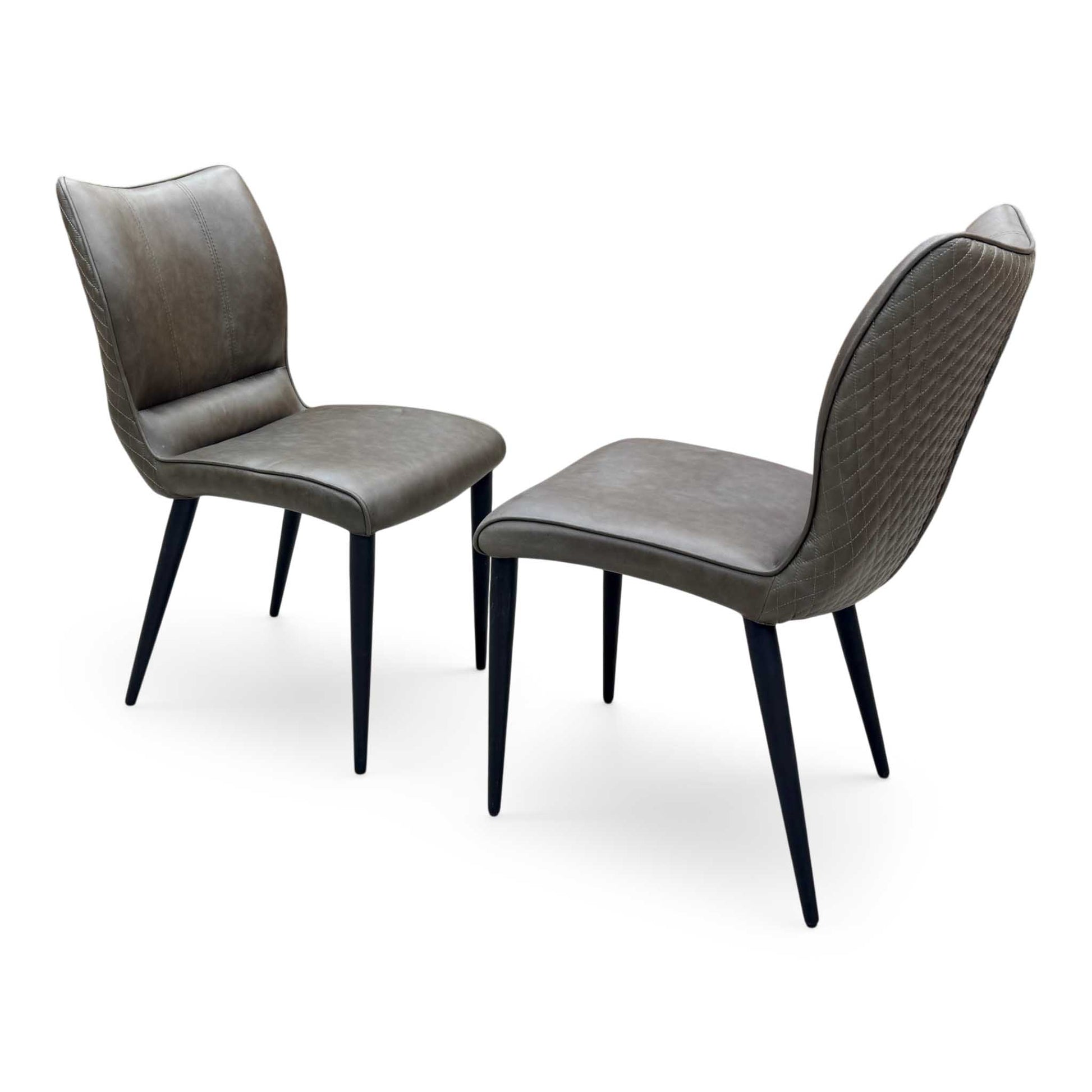 'Murcia' Antiqued Grey Fabric Dining Chairs - Set of 2 Furniture Village